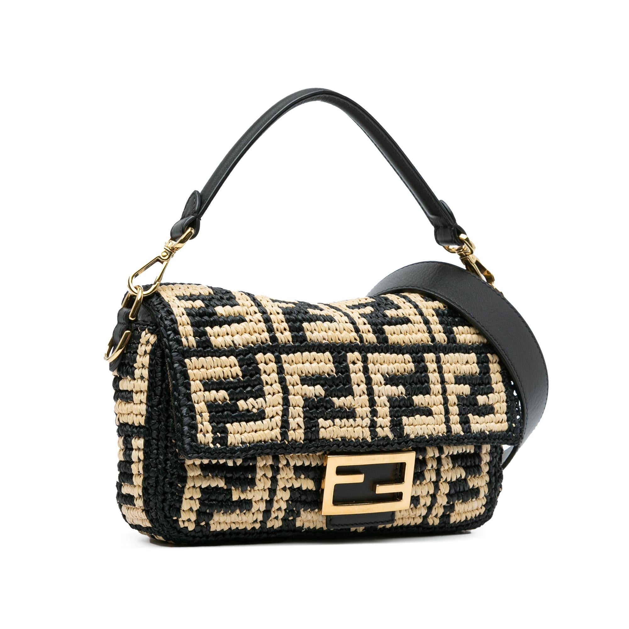 Fendi Zucca Raffia Baguette Satchel (SHG-nNJ0YF)