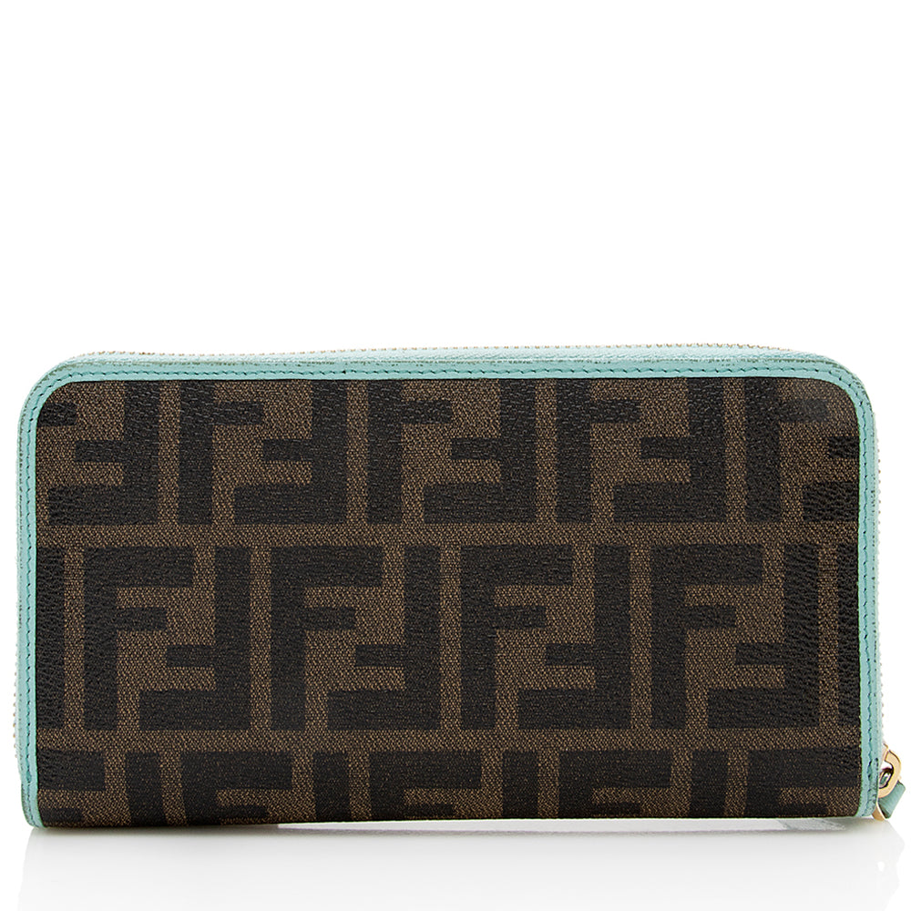Fendi Zucca Spalmati Zip Around Wallet (SHF-19772)