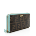 Fendi Zucca Spalmati Zip Around Wallet (SHF-19772)