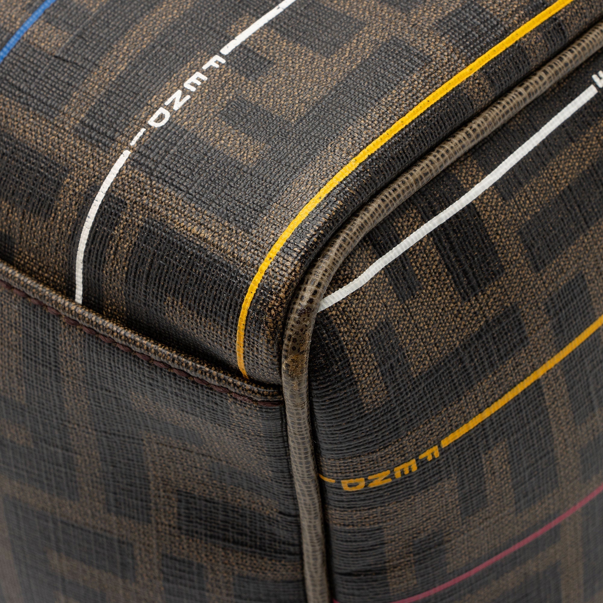 Fendi Zucca Striped Boston Bag (SHF-r1Jr6D)