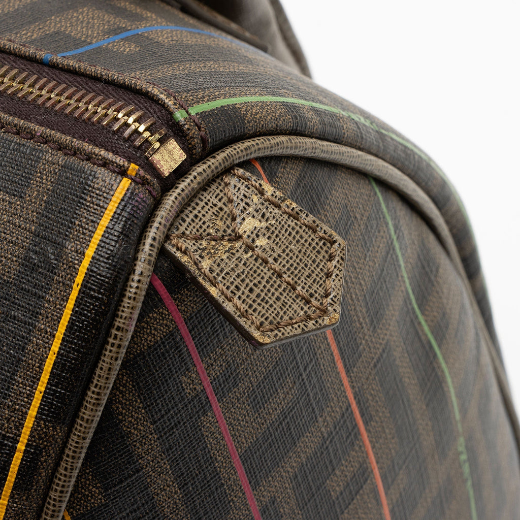 Fendi Zucca Striped Boston Bag (SHF-r1Jr6D)