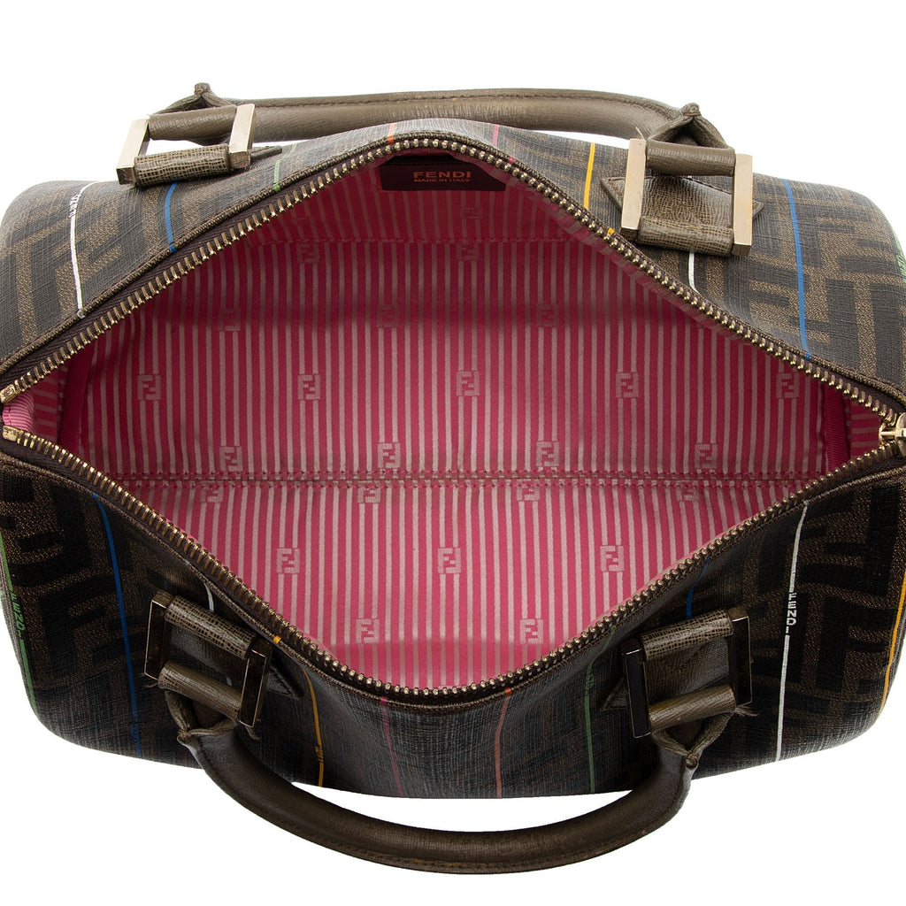 Fendi Zucca Striped Boston Bag (SHF-r1Jr6D)