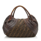 Fendi Zucca Tortuga Leather Spy Satchel (SHF-3hVawD)