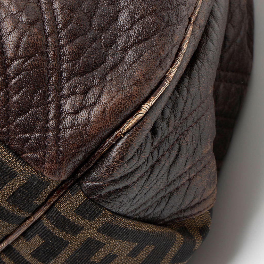 Fendi Zucca Tortuga Leather Spy Satchel (SHF-3hVawD)