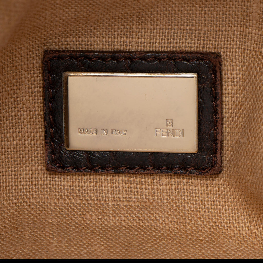 Fendi Zucca Tortuga Leather Spy Satchel (SHF-3hVawD)