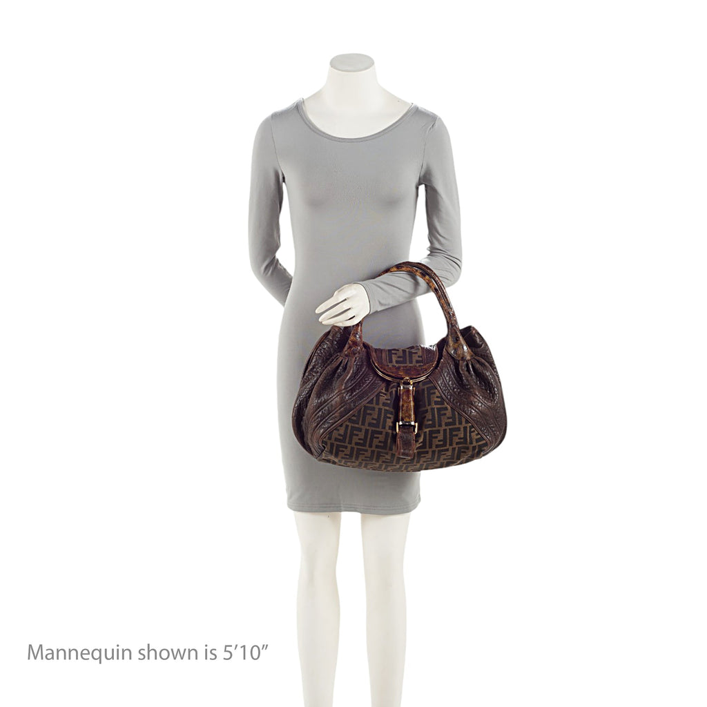 Fendi Zucca Tortuga Leather Spy Satchel (SHF-3hVawD)