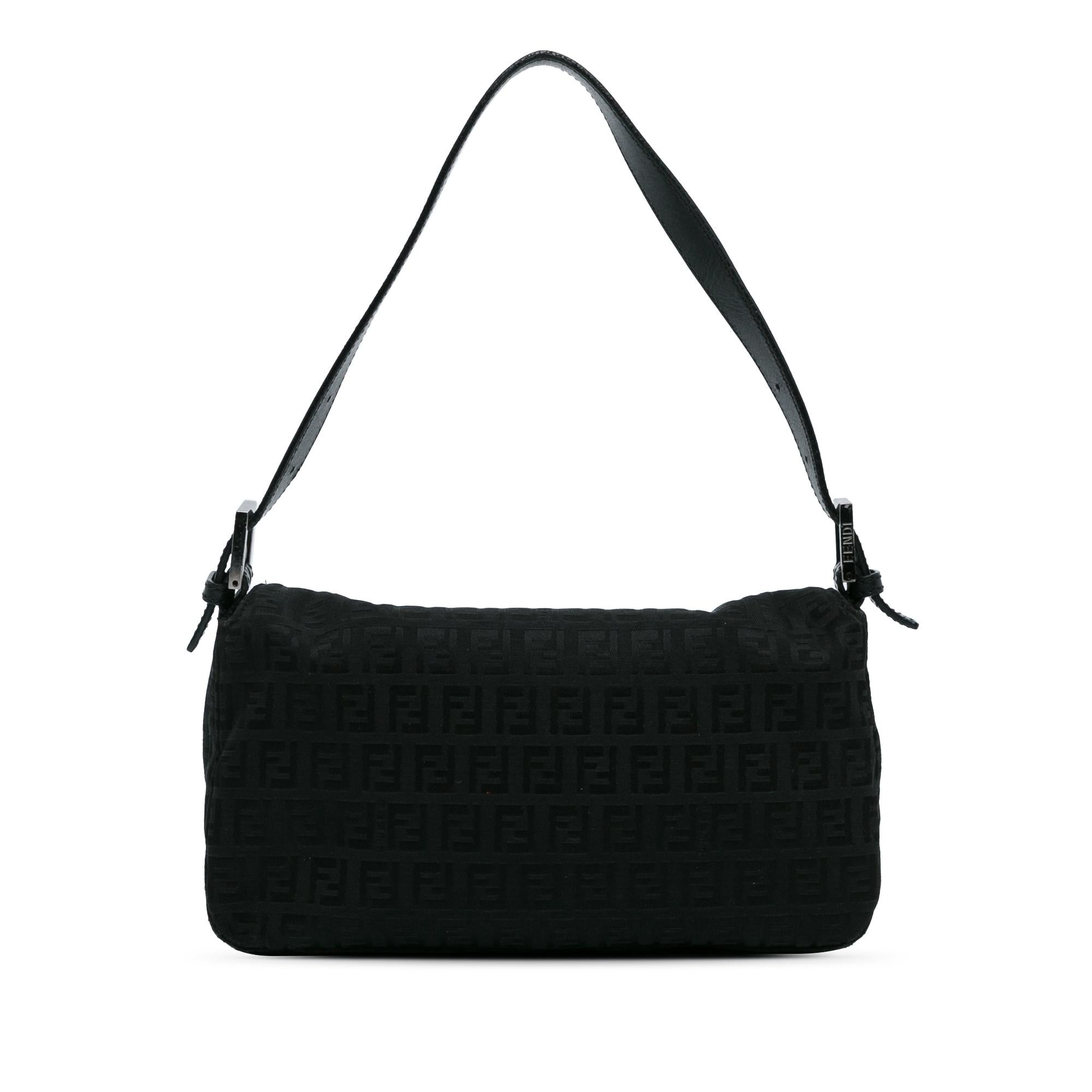 Fendi Zucchino Canvas Double Flap Baguette (SHG-l5oJft)