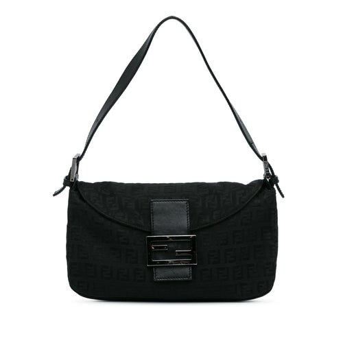 Fendi Zucchino Canvas Double Flap Baguette (SHG-l5oJft)