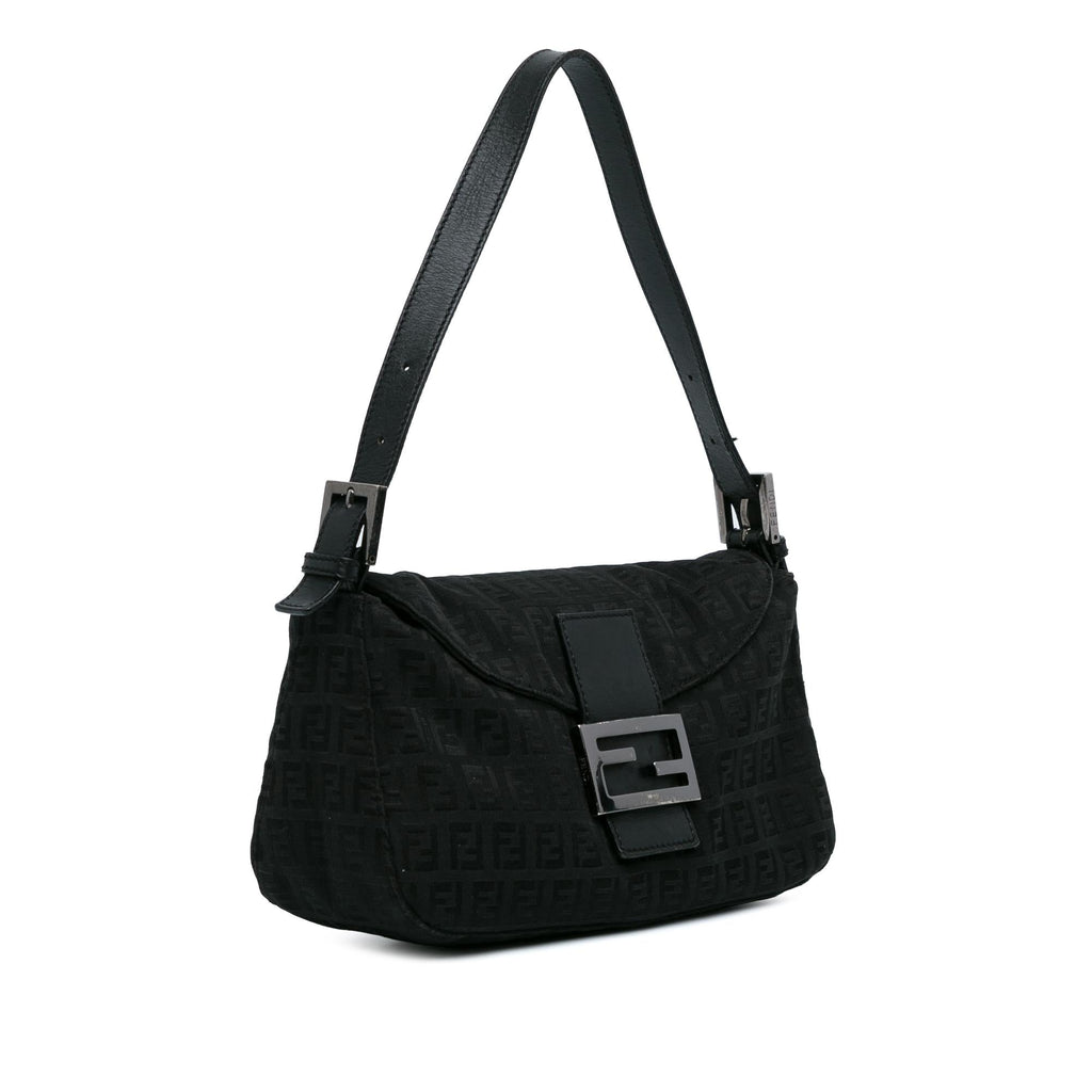 Fendi Zucchino Canvas Double Flap Baguette (SHG-l5oJft)