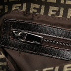 Fendi Zucchino Canvas Double Flap Mamma (SHG-R2s1ys)