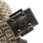 Fendi Zucchino Canvas Double Flap Mamma (SHG-R2s1ys)