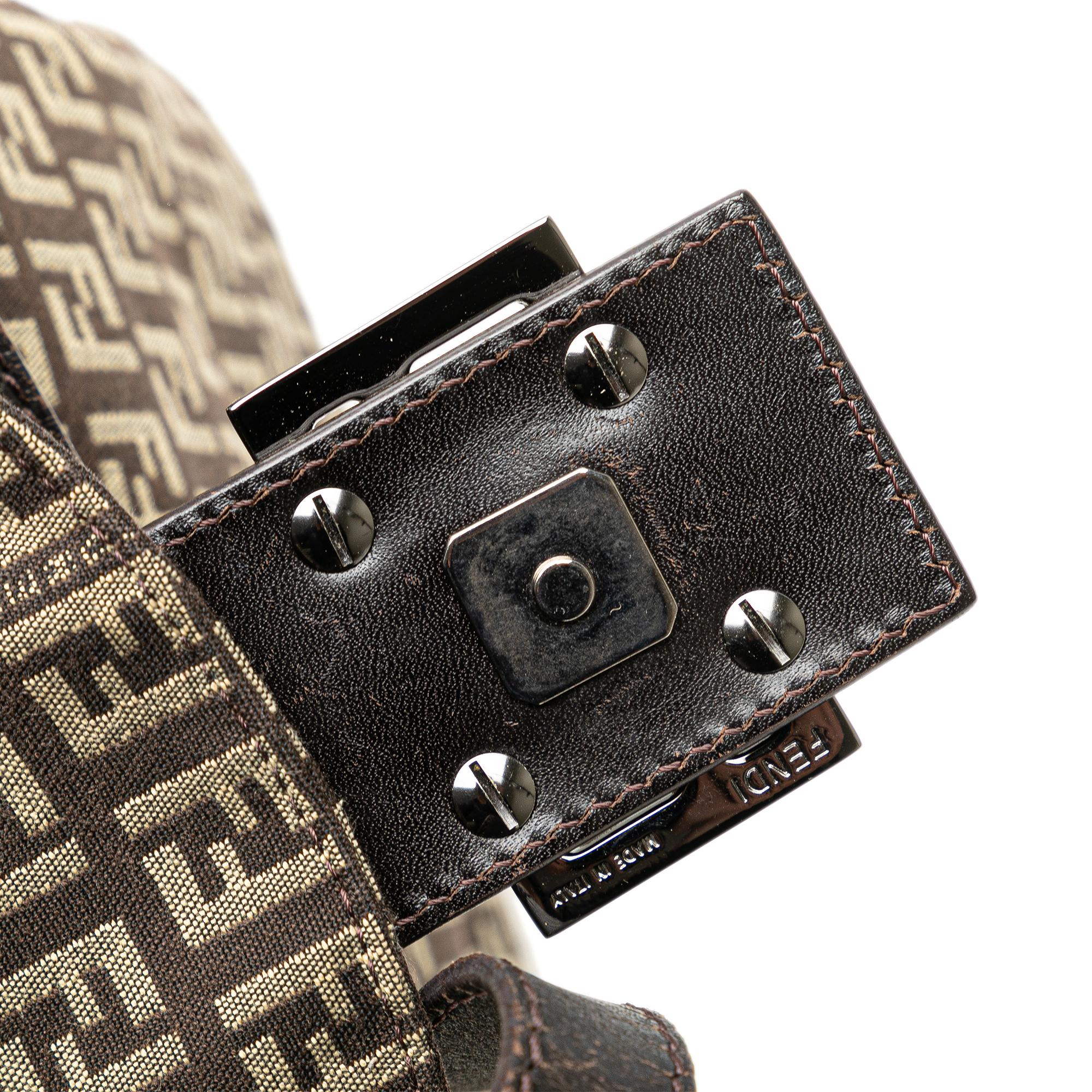 Fendi Zucchino Canvas Double Flap Mamma (SHG-R2s1ys)