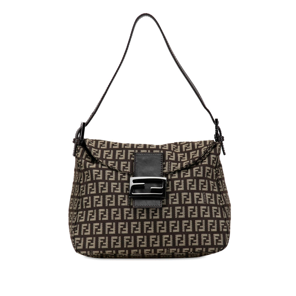Fendi Zucchino Canvas Double Flap Mamma (SHG-R2s1ys)