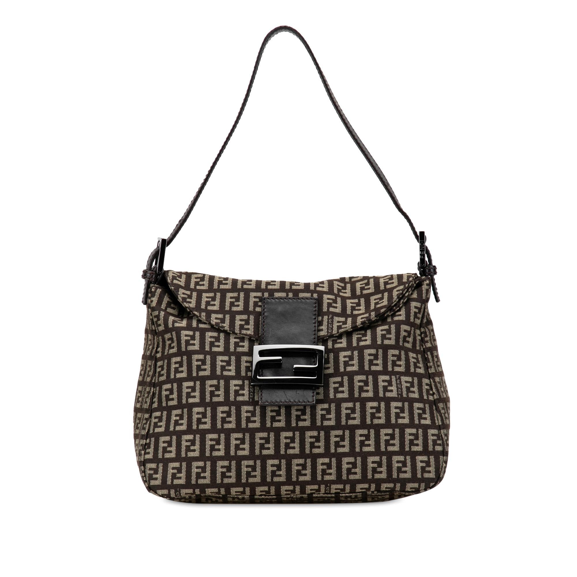 Fendi Zucchino Canvas Double Flap Mamma (SHG-R2s1ys)