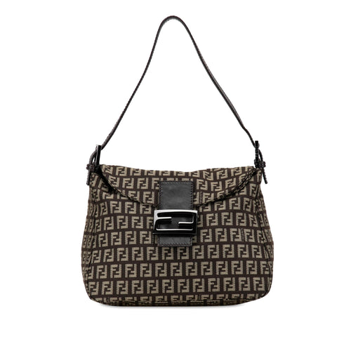 Fendi Zucchino Canvas Double Flap Mamma (SHG-R2s1ys)