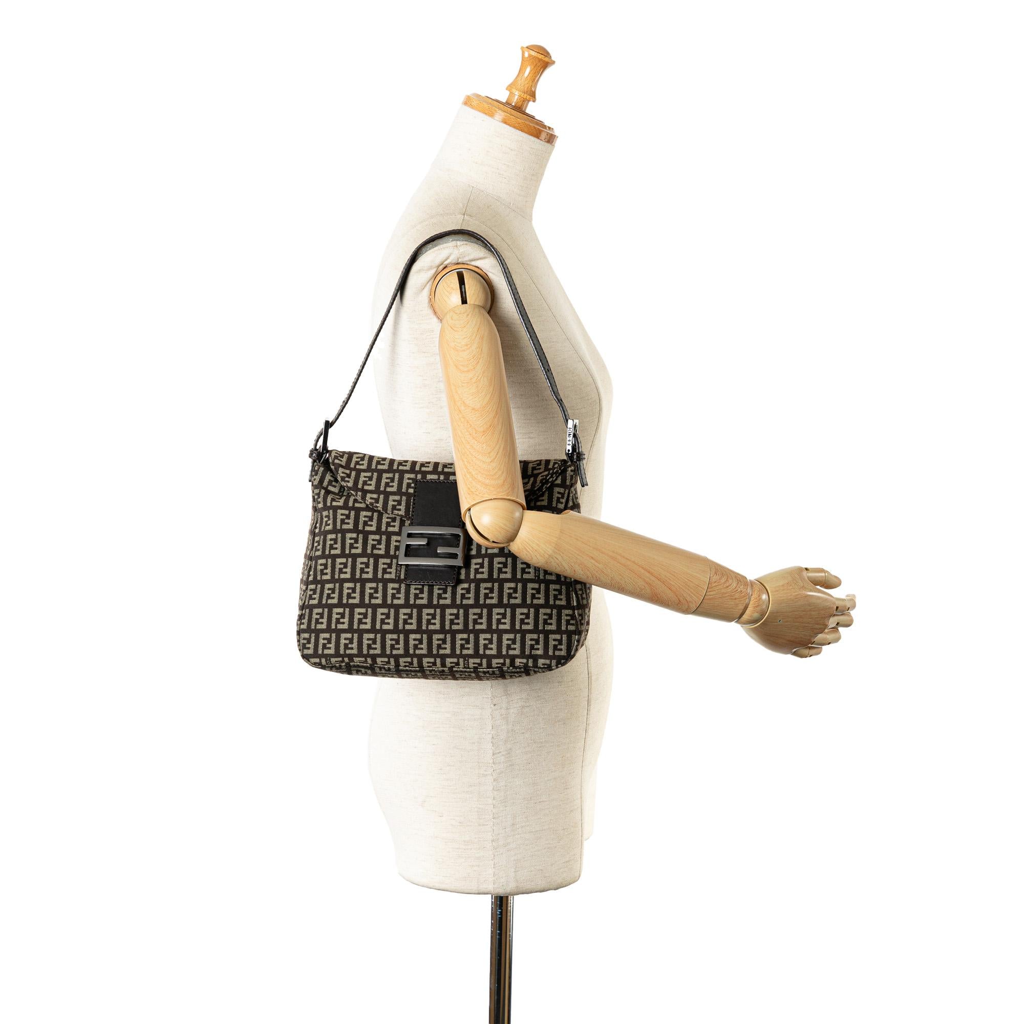 Fendi Zucchino Canvas Double Flap Mamma (SHG-R2s1ys)