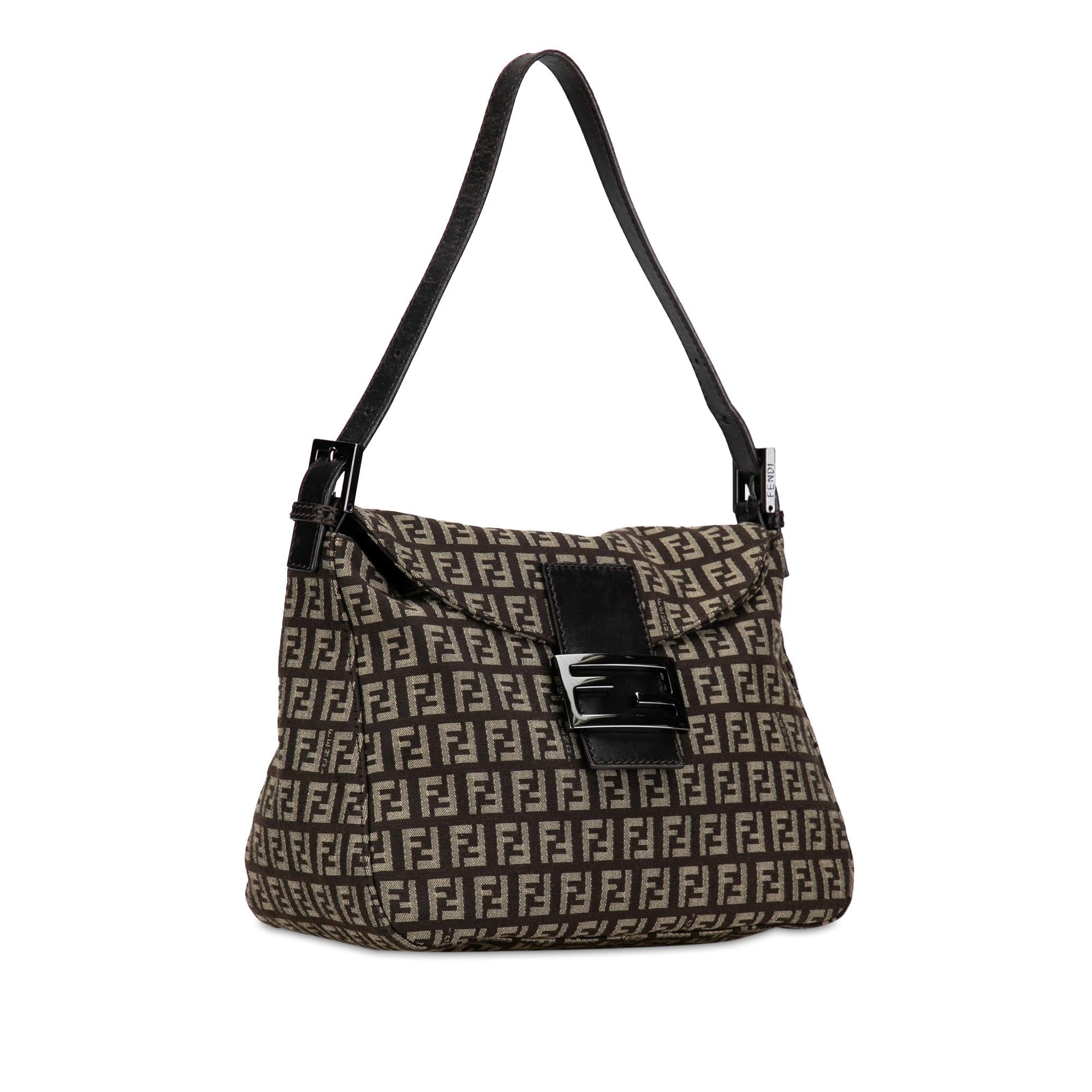 Fendi Zucchino Canvas Double Flap Mamma (SHG-R2s1ys)