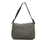 Fendi Zucchino Canvas Double Flap Shoulder Bag (SHG-WJNWvP)