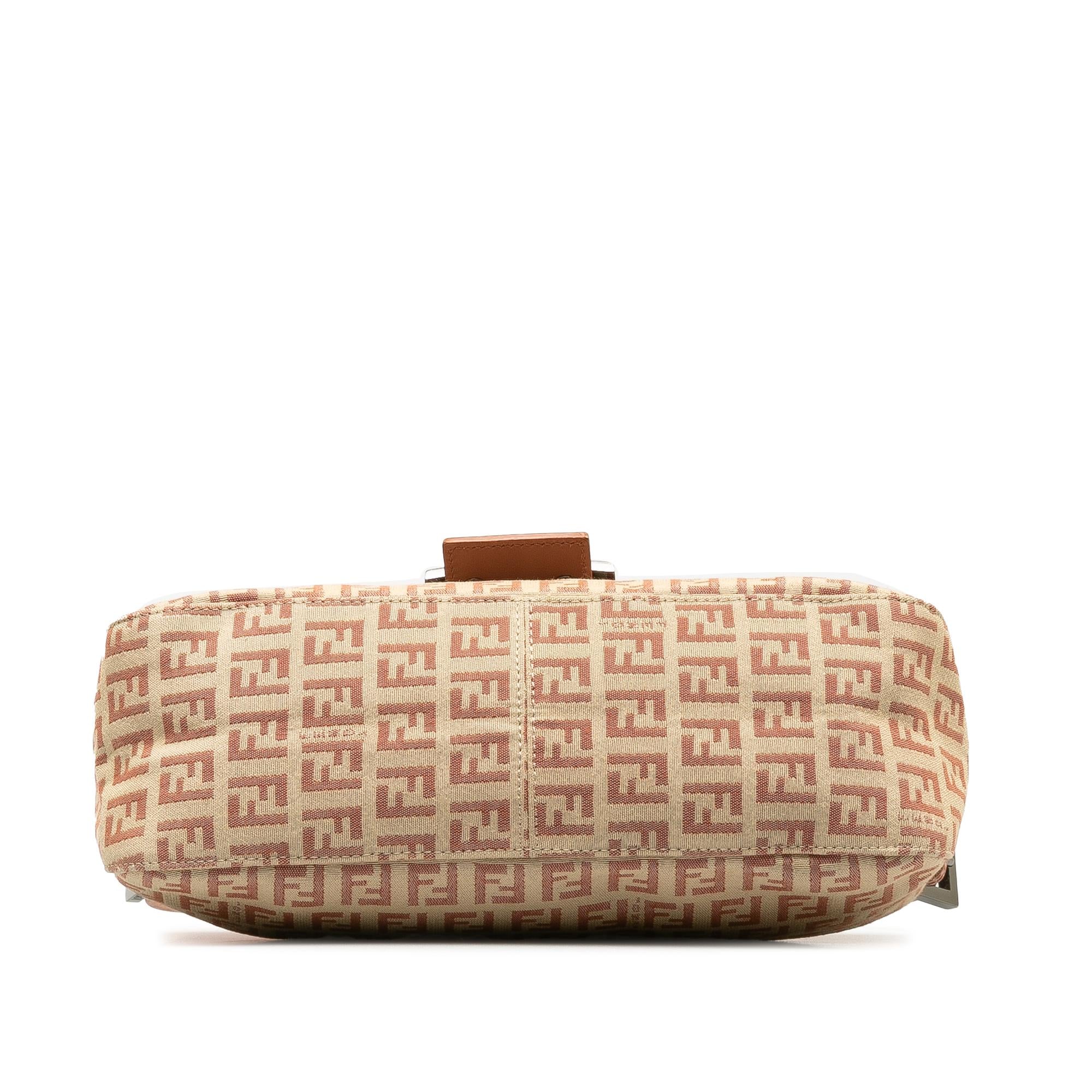 Fendi Zucchino Canvas Double Flap Shoulder Bag (SHG-Kqd5RW)