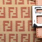 Fendi Zucchino Canvas Double Flap Shoulder Bag (SHG-Kqd5RW)