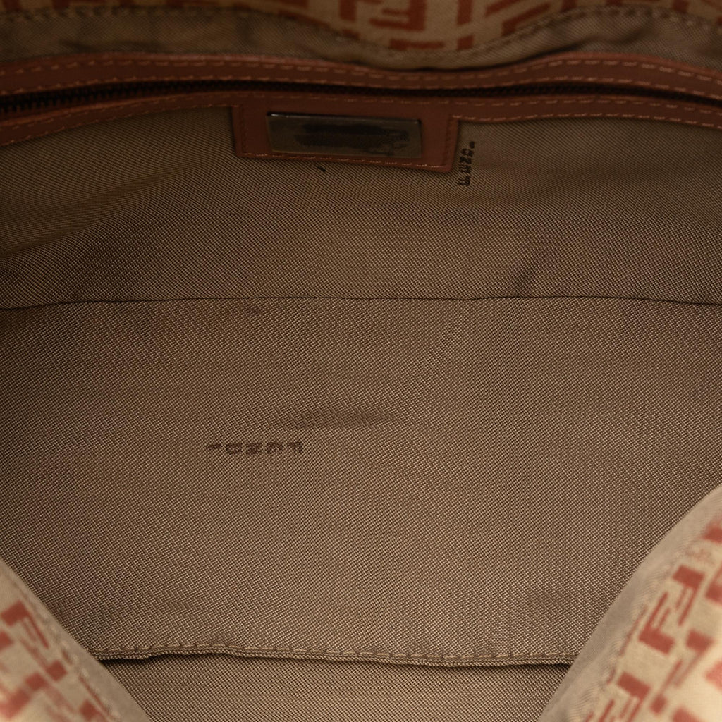 Fendi Zucchino Canvas Double Flap Shoulder Bag (SHG-Kqd5RW)