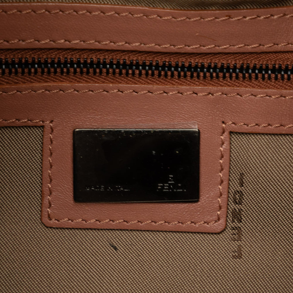 Fendi Zucchino Canvas Double Flap Shoulder Bag (SHG-Kqd5RW)