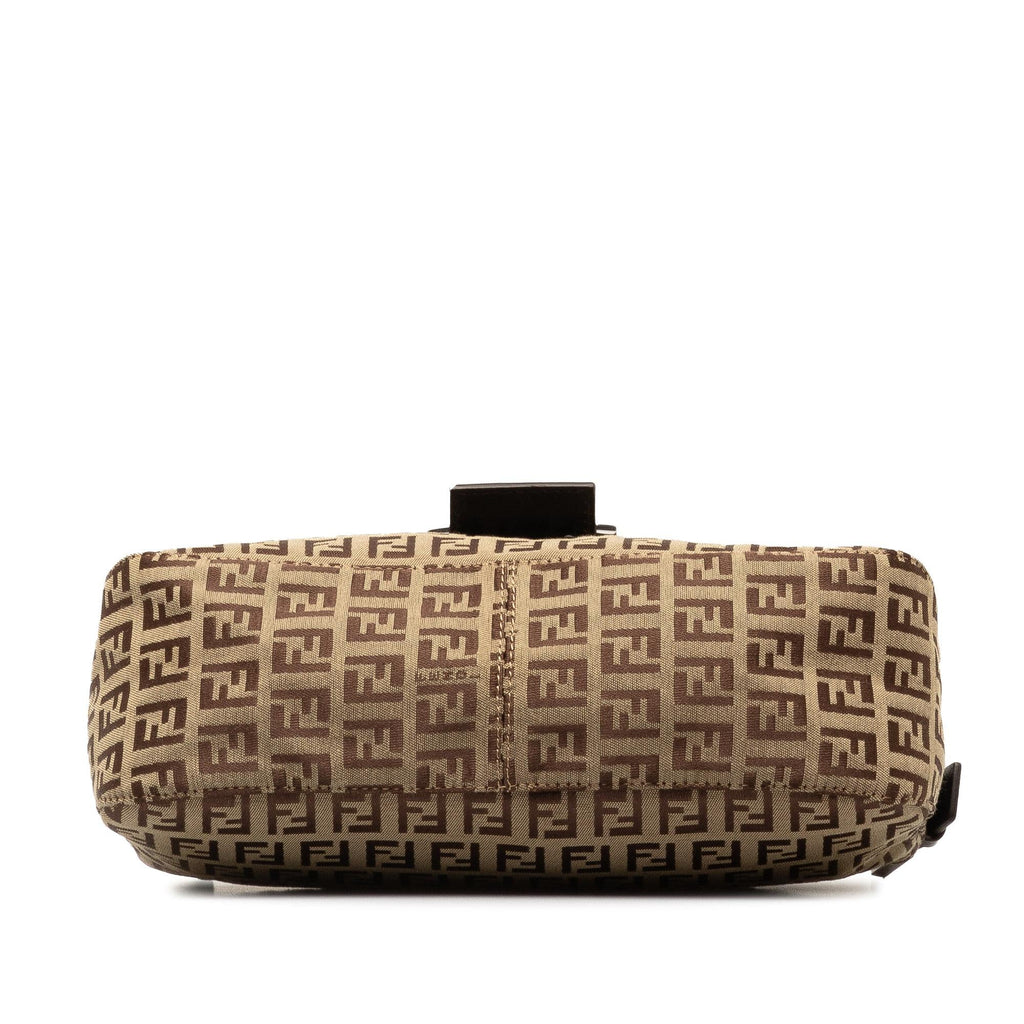 Fendi Zucchino Canvas Double Flap Shoulder Bag (SHG-dmMzhN)