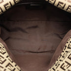 Fendi Zucchino Canvas Double Flap Shoulder Bag (SHG-dmMzhN)