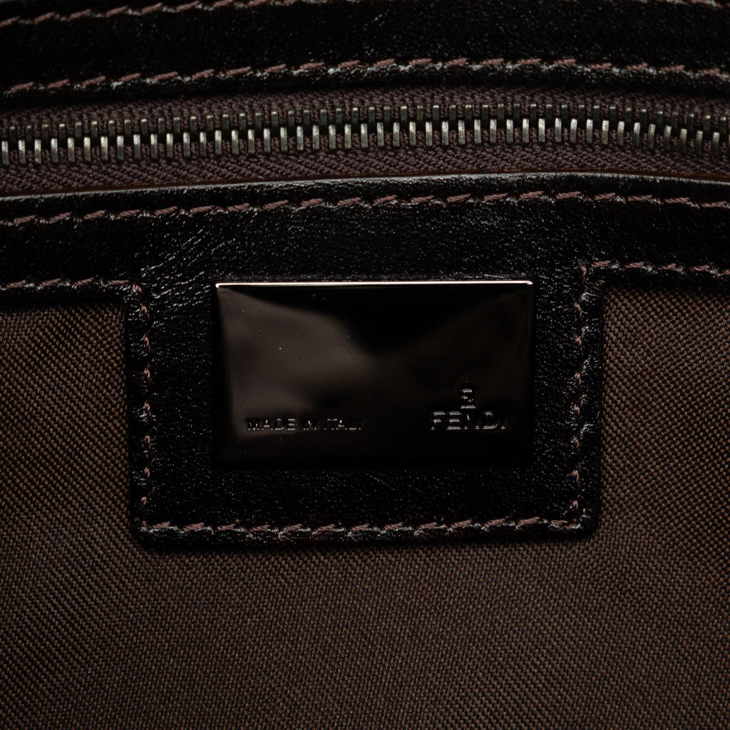 Fendi Zucchino Canvas Double Flap Shoulder Bag (SHG-dmMzhN)