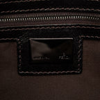 Fendi Zucchino Canvas Double Flap Shoulder Bag (SHG-dmMzhN)