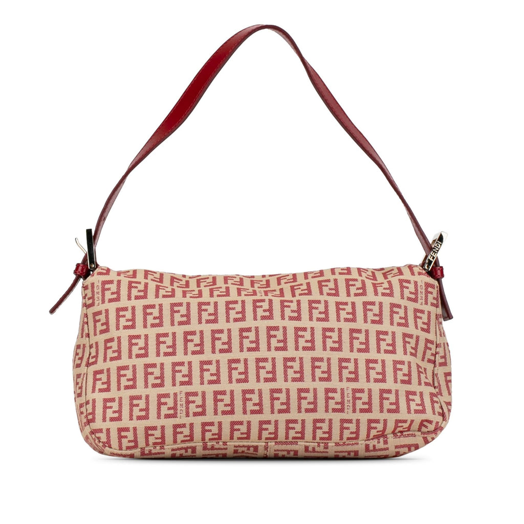 Fendi Zucchino Canvas Double Flap Shoulder Bag (SHG-FSL5cl)