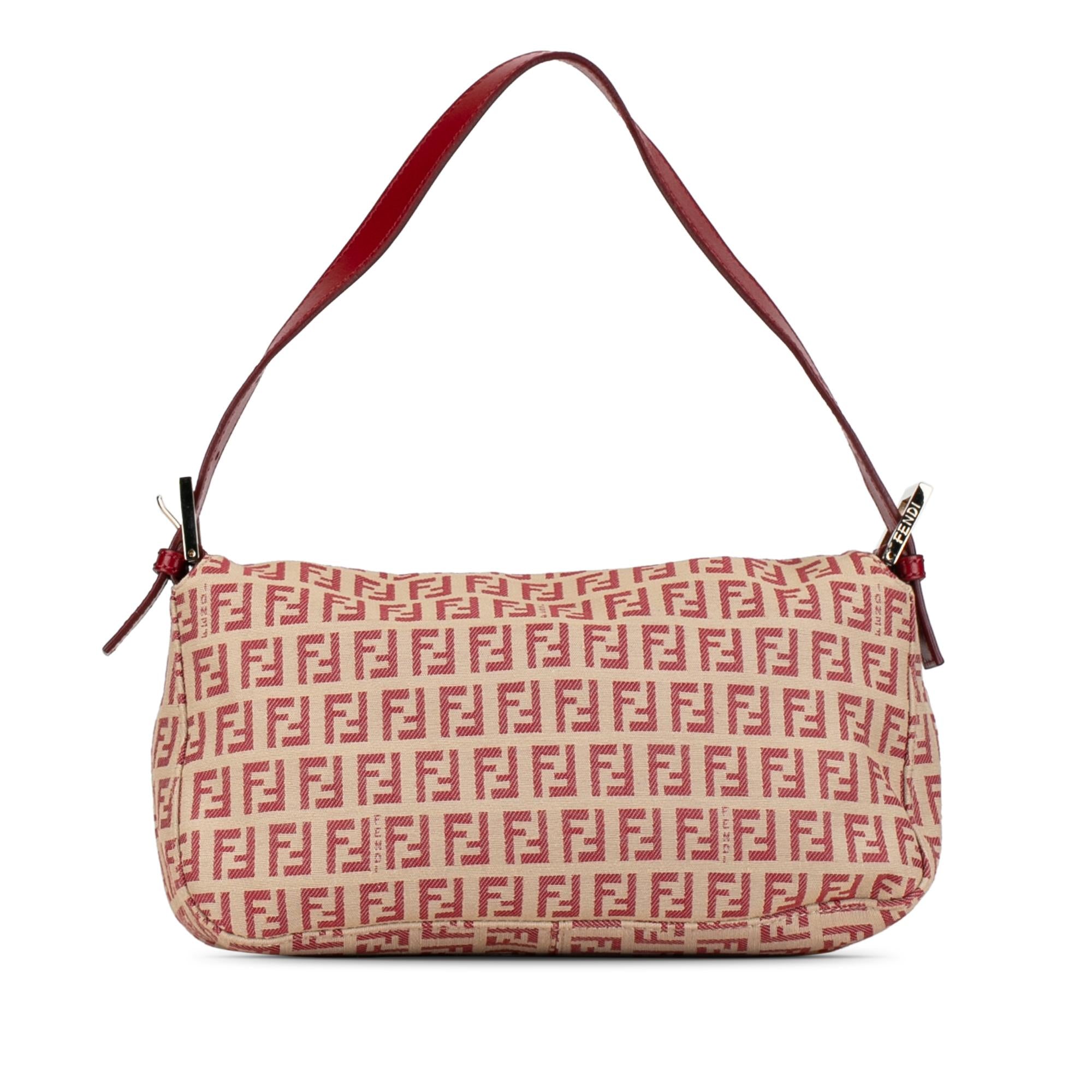 Fendi Zucchino Canvas Double Flap Shoulder Bag (SHG-FSL5cl)