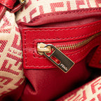 Fendi Zucchino Canvas Double Flap Shoulder Bag (SHG-FSL5cl)