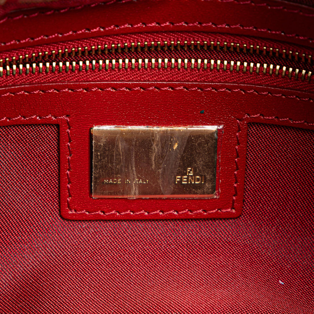 Fendi Zucchino Canvas Double Flap Shoulder Bag (SHG-FSL5cl)