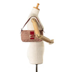 Fendi Zucchino Canvas Double Flap Shoulder Bag (SHG-FSL5cl)