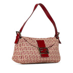 Fendi Zucchino Canvas Double Flap Shoulder Bag (SHG-FSL5cl)