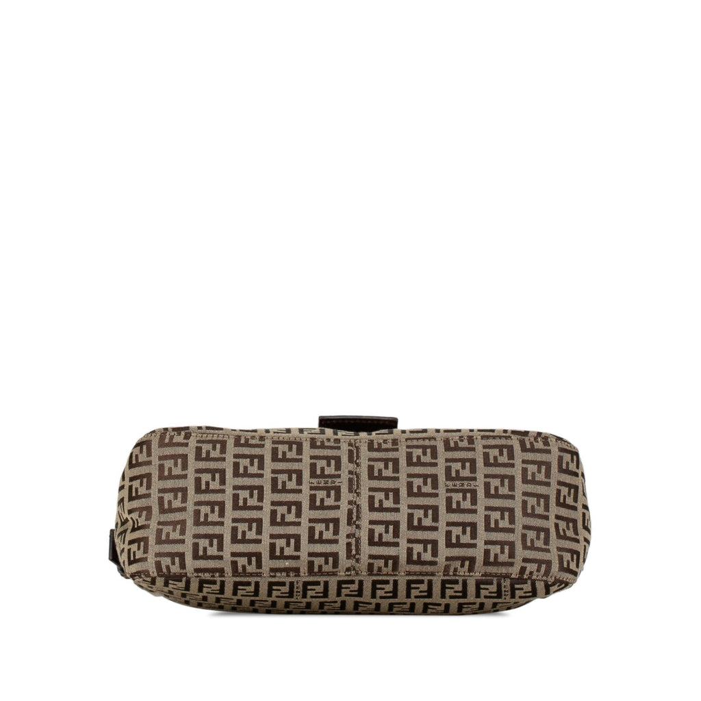 Fendi Zucchino Canvas Double Flap Shoulder Bag (SHG-mBkFfe)