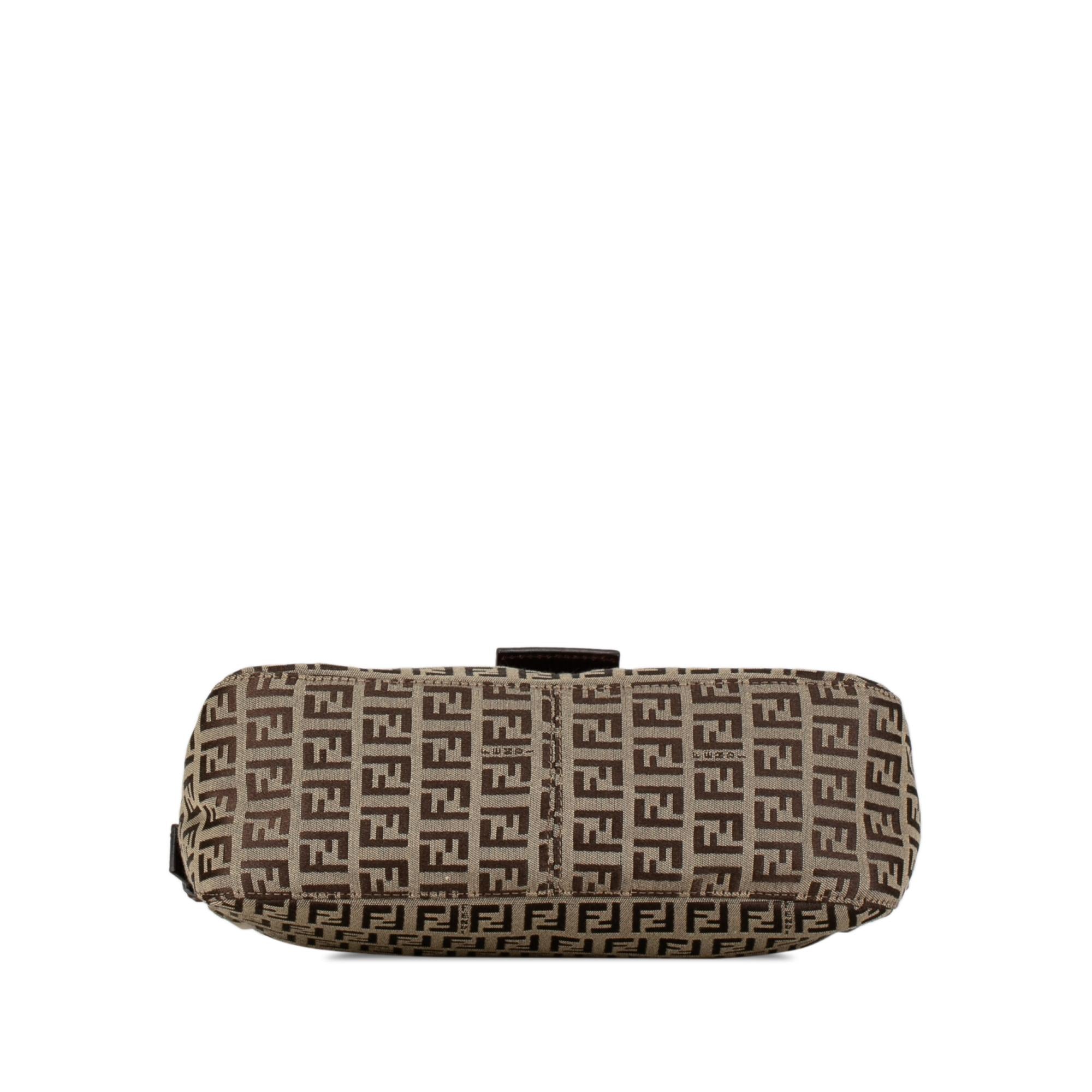 Fendi Zucchino Canvas Double Flap Shoulder Bag (SHG-mBkFfe)