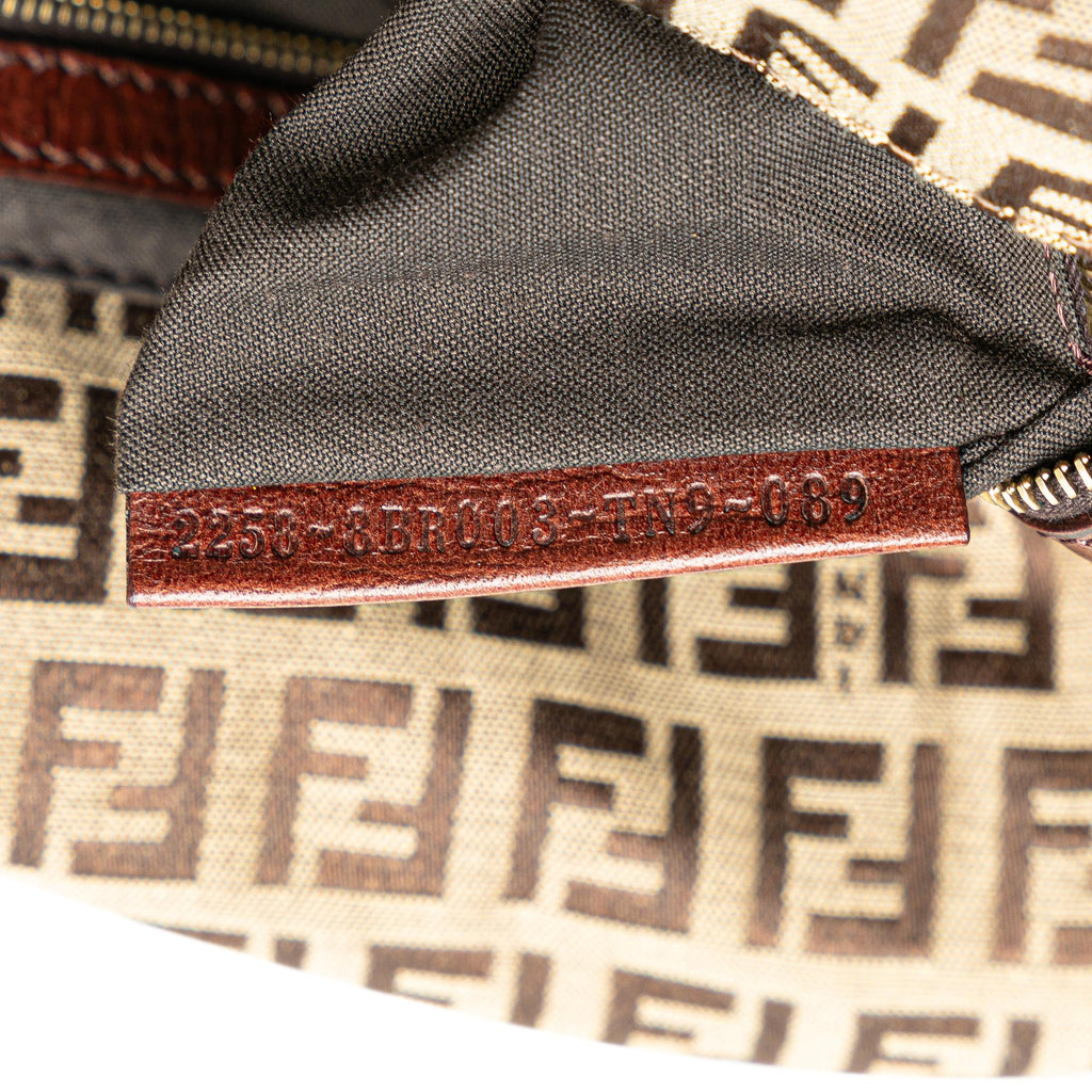 Fendi Zucchino Canvas Double Flap Shoulder Bag (SHG-mBkFfe)