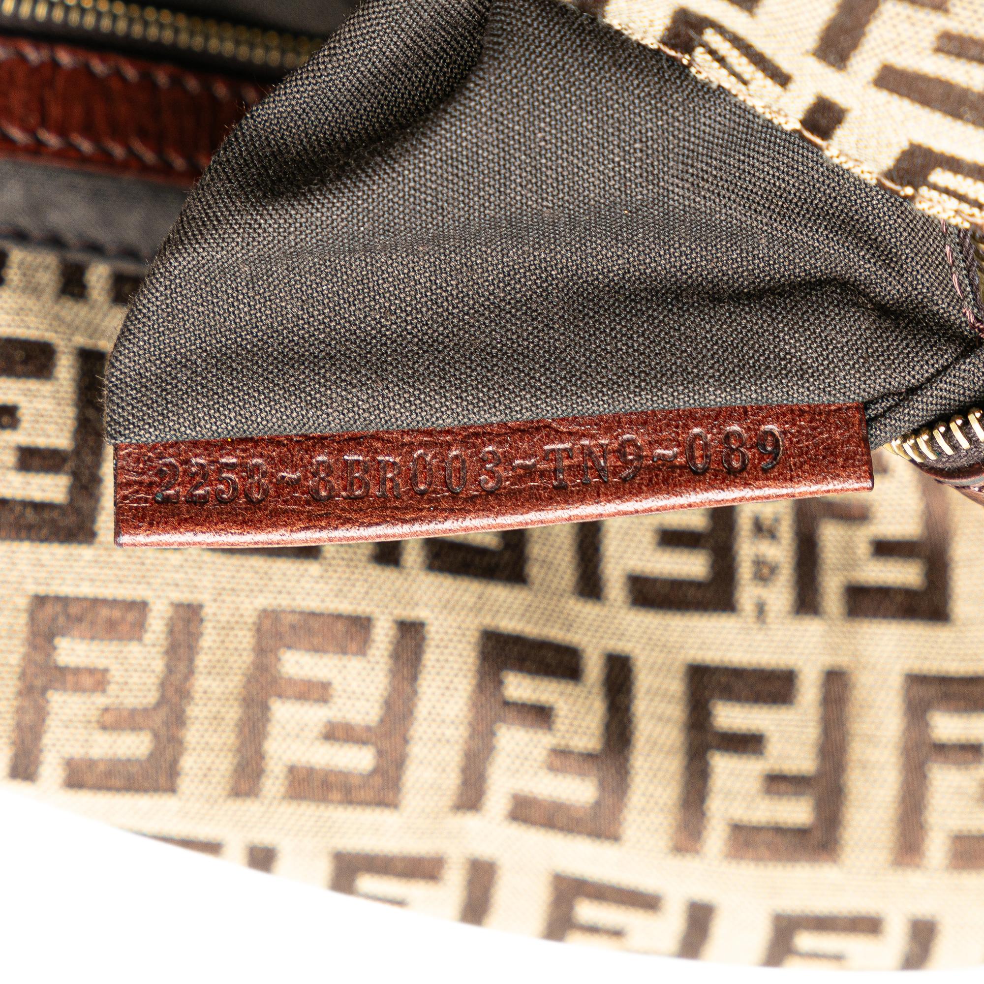 Fendi Zucchino Canvas Double Flap Shoulder Bag (SHG-mBkFfe)