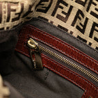 Fendi Zucchino Canvas Double Flap Shoulder Bag (SHG-mBkFfe)