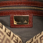 Fendi Zucchino Canvas Double Flap Shoulder Bag (SHG-mBkFfe)