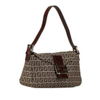 Fendi Zucchino Canvas Double Flap Shoulder Bag (SHG-mBkFfe)