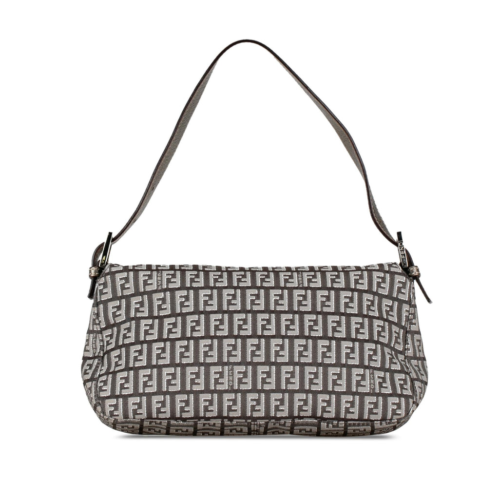 Fendi Zucchino Canvas Double Flap Shoulder Bag (SHG-C7qWAj)
