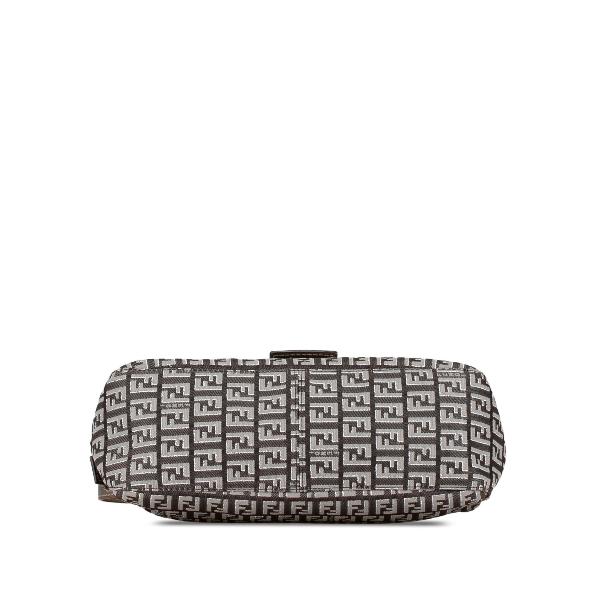 Fendi Zucchino Canvas Double Flap Shoulder Bag (SHG-C7qWAj)
