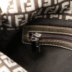 Fendi Zucchino Canvas Double Flap Shoulder Bag (SHG-C7qWAj)