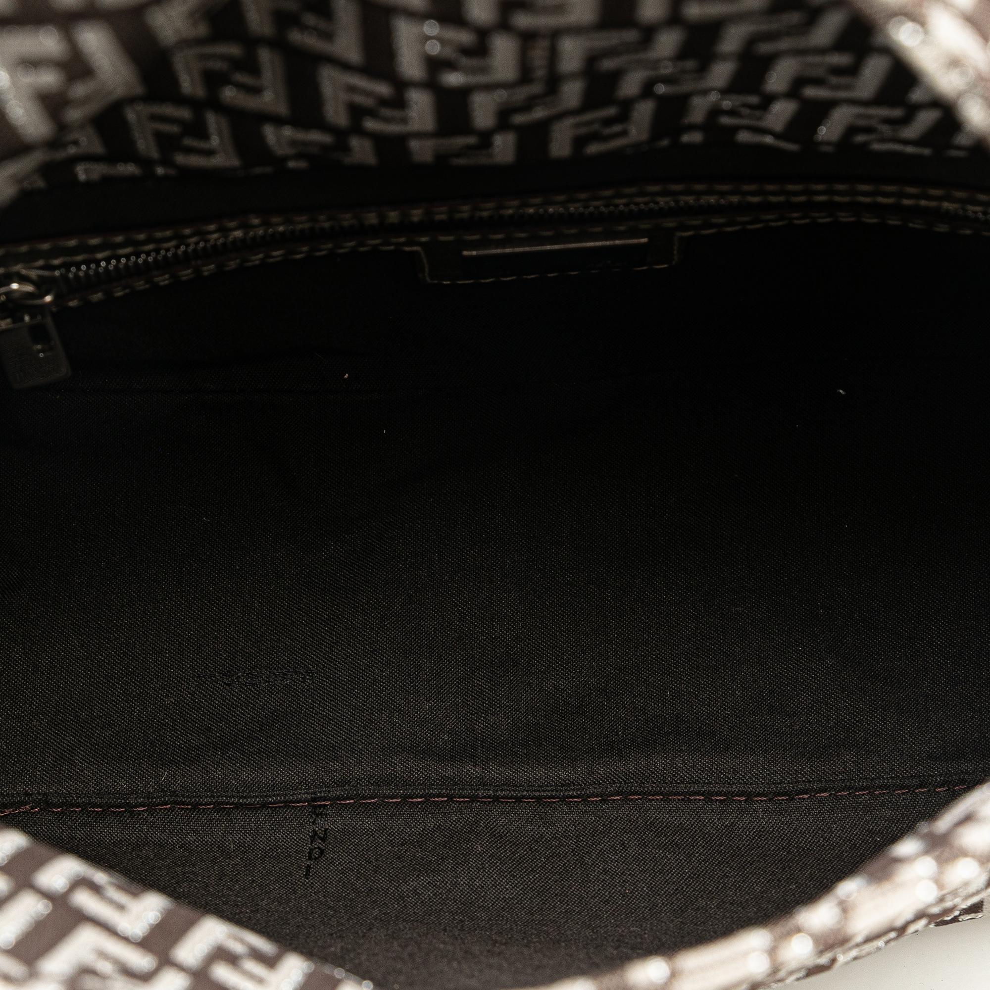 Fendi Zucchino Canvas Double Flap Shoulder Bag (SHG-C7qWAj)