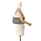 Fendi Zucchino Canvas Double Flap Shoulder Bag (SHG-C7qWAj)