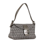 Fendi Zucchino Canvas Double Flap Shoulder Bag (SHG-C7qWAj)