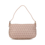 Fendi Zucchino Canvas Double Flap Shoulder Bag (SHG-8kx2Pu)